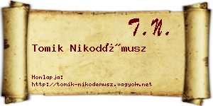 Tomik Nikodémusz névjegykártya